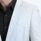 Men's Double Button Western White Blazer