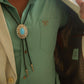 Men's Double Button Western White Blazer