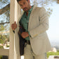 Men's Double Button Western White Blazer