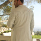 Men's Double Button Western White Blazer