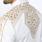 Mens Embroidery Modern Fit Stretch Beige Long Sleeve Shirt