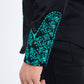 Black Embroidery Modern Fit Stretch Long Sleeve Shirt Men