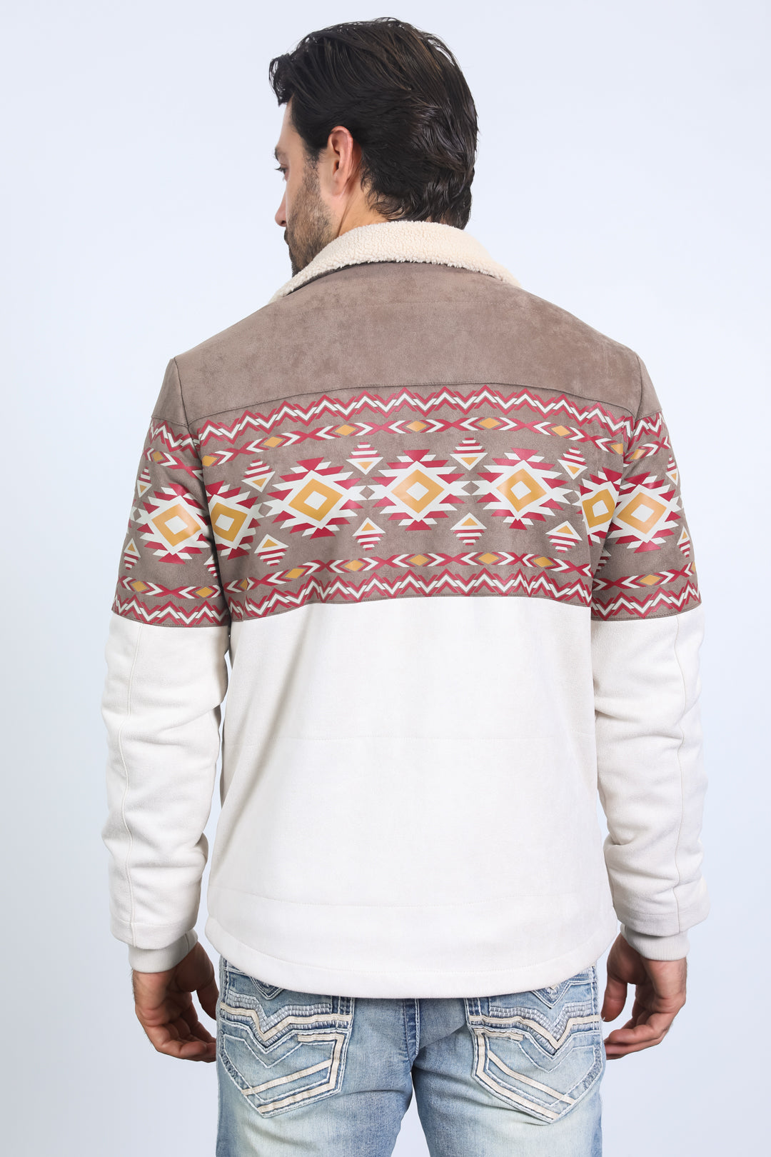 Aztec Suede Quilted Fur-Lined Jacket | Platini – Platini Fashion