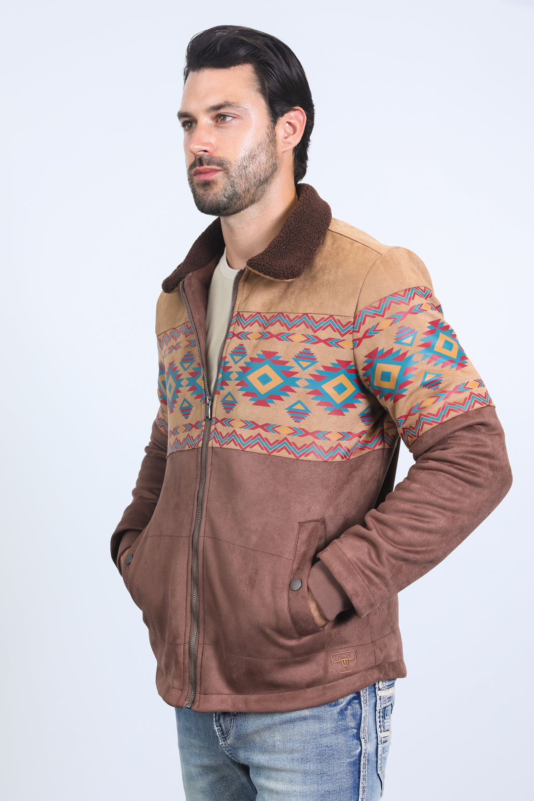 ジャケット・アウター stone  Pigment Print Jacket Aztec Suede Quilted Fur-Lined Jacket | Platini – Platini Fashion