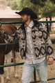 Aztec Quilted Fur-Lined Jacket