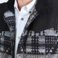 Mens Ethnic Aztec Quilted Fur Lined Black Vest