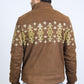 Men's Ethnic Aztec Quilted Fur Lined Brown Jacket