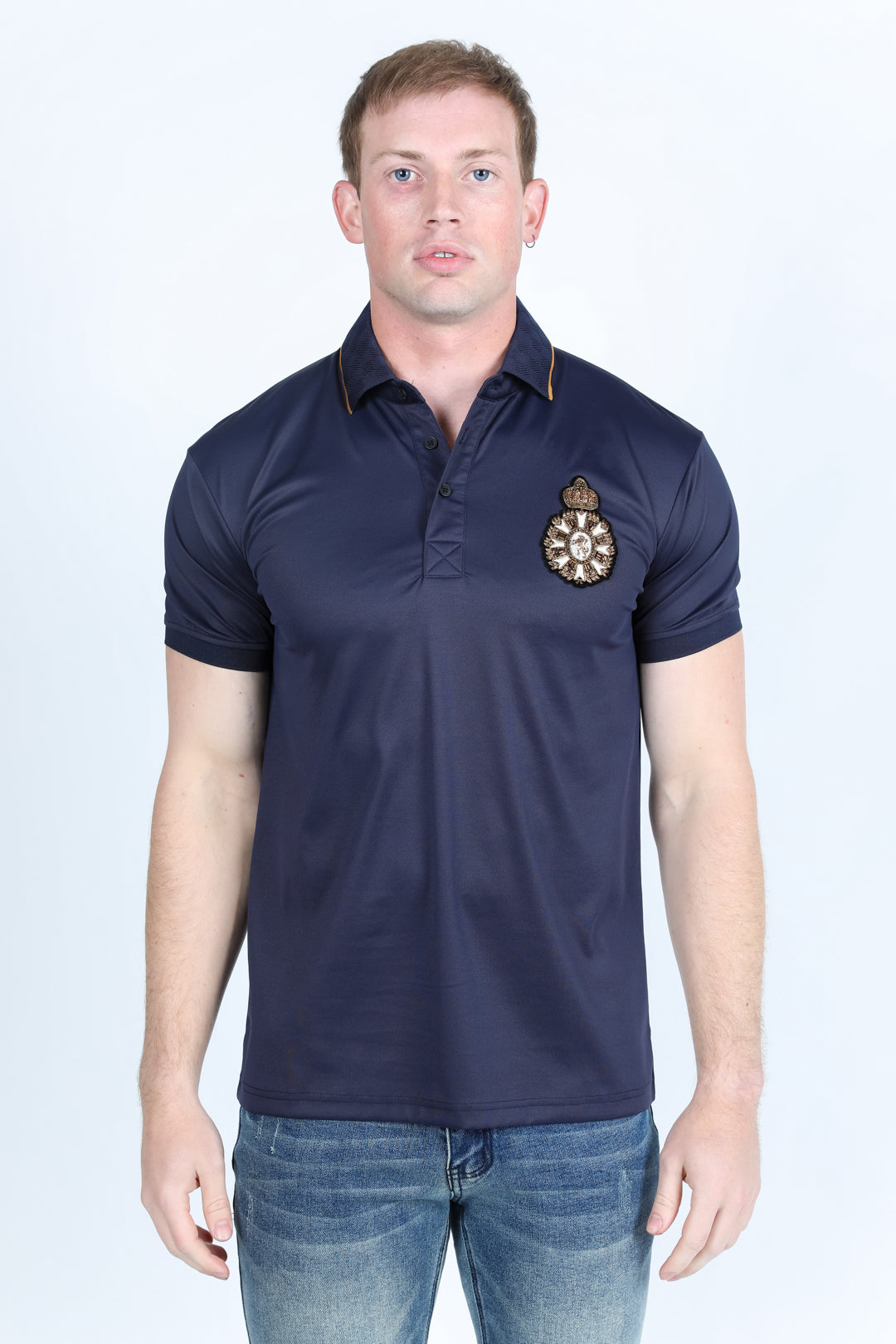 navy royal crest polo lifestyle platini