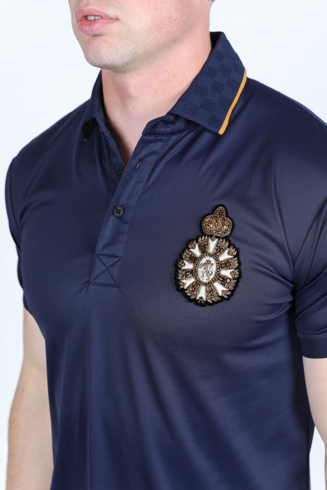 navy royal crest polo side platini