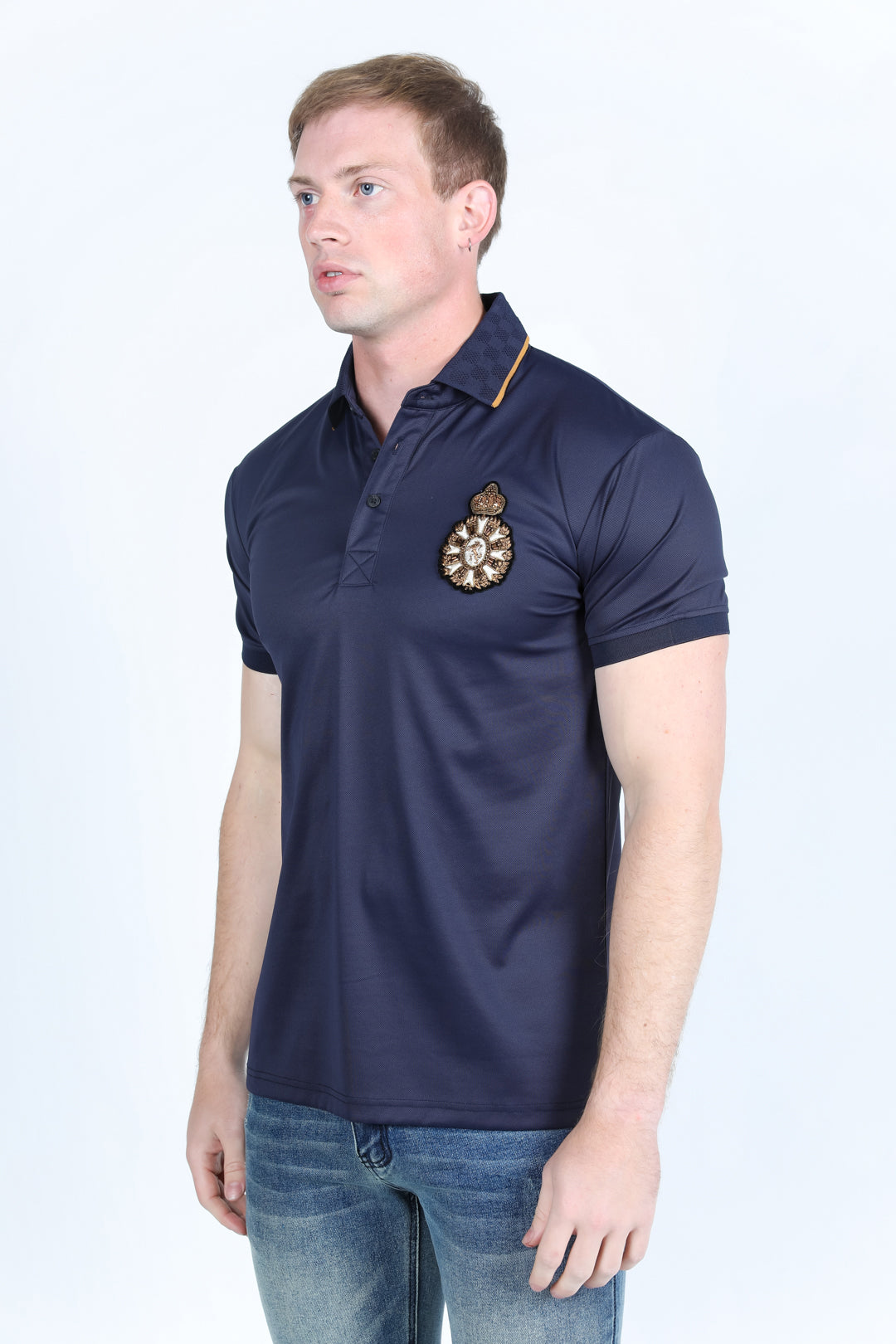 navy royal crest polo back platini