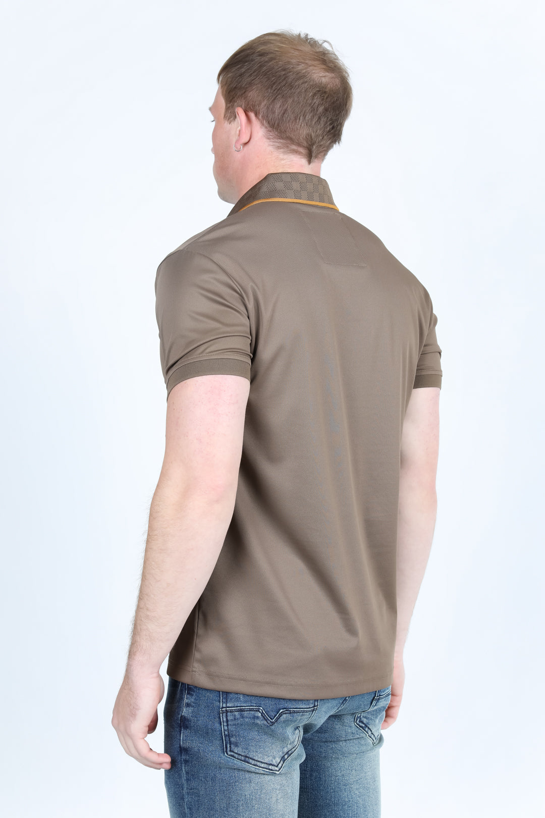 beige royal crest polo side platini