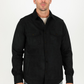 Men's Black Faux Suede Overshirt