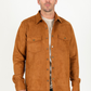 Men's Camel Faux Suede Overshirt