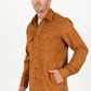 Men's Camel Faux Suede Overshirt