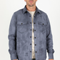 Men's Grey Faux Suede Overshirt