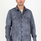 Men's Grey Faux Suede Overshirt