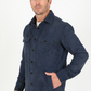 Men's Navy Faux Suede Overshirt