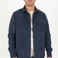 Men's Navy Faux Suede Overshirt