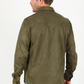 Men's Olive Faux Suede Overshirt
