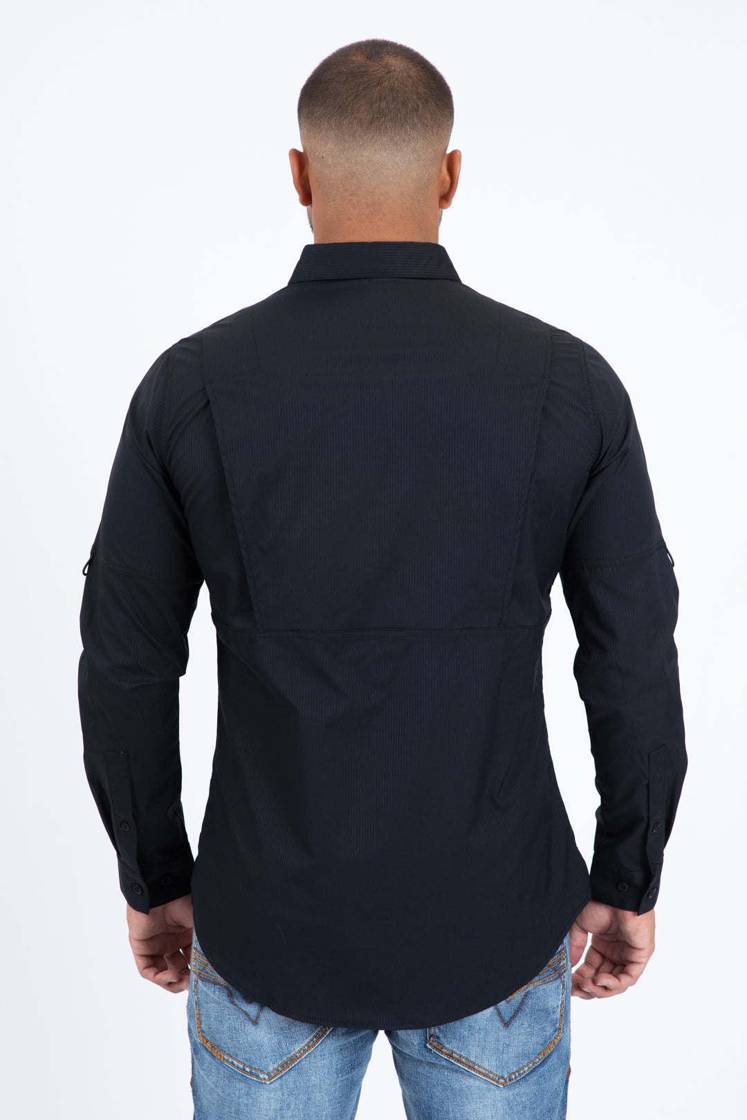 White Performance Fishing Long Sleeve Shirt Men