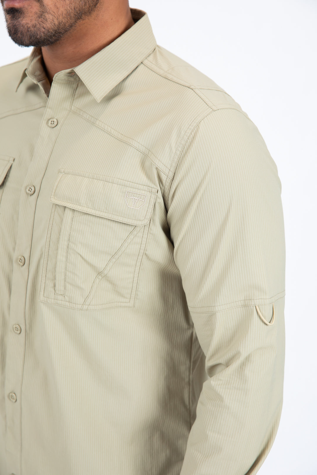 Khaki Performance Fishing Long Sleeve Shirt Men