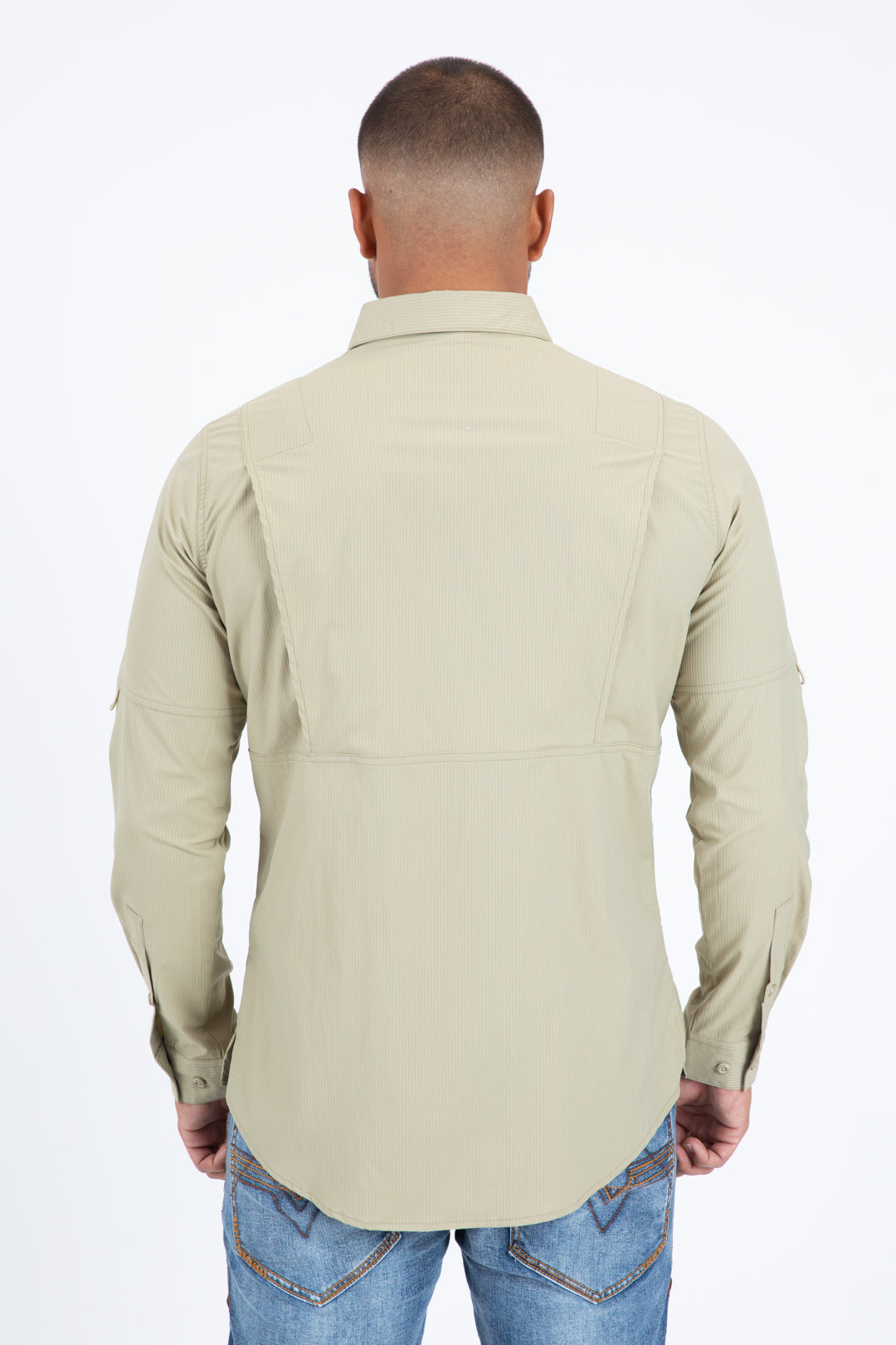 Khaki Performance Fishing Long Sleeve Shirt Men