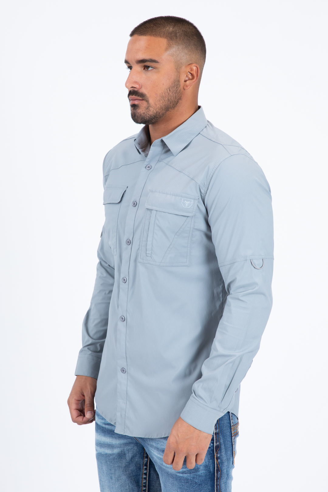 lt. grey performance fishing long sleeve shirt platini