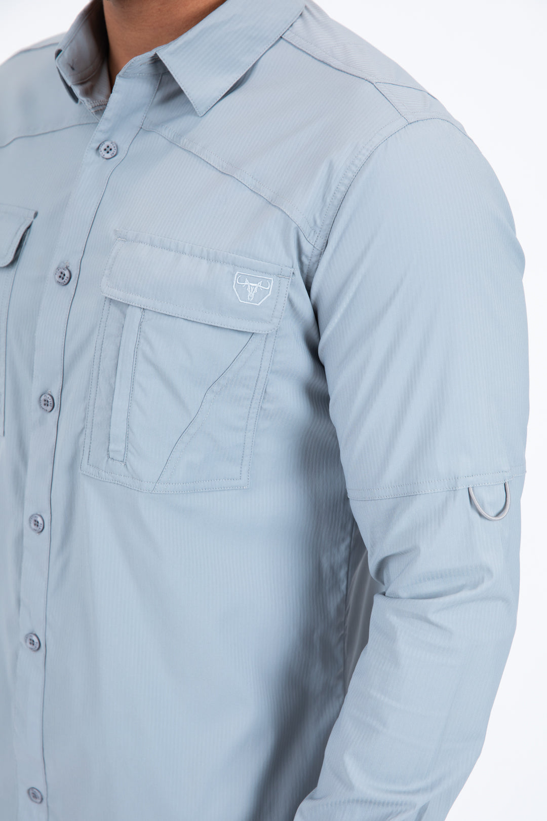 lt. grey performance fishing long sleeve shirt platini