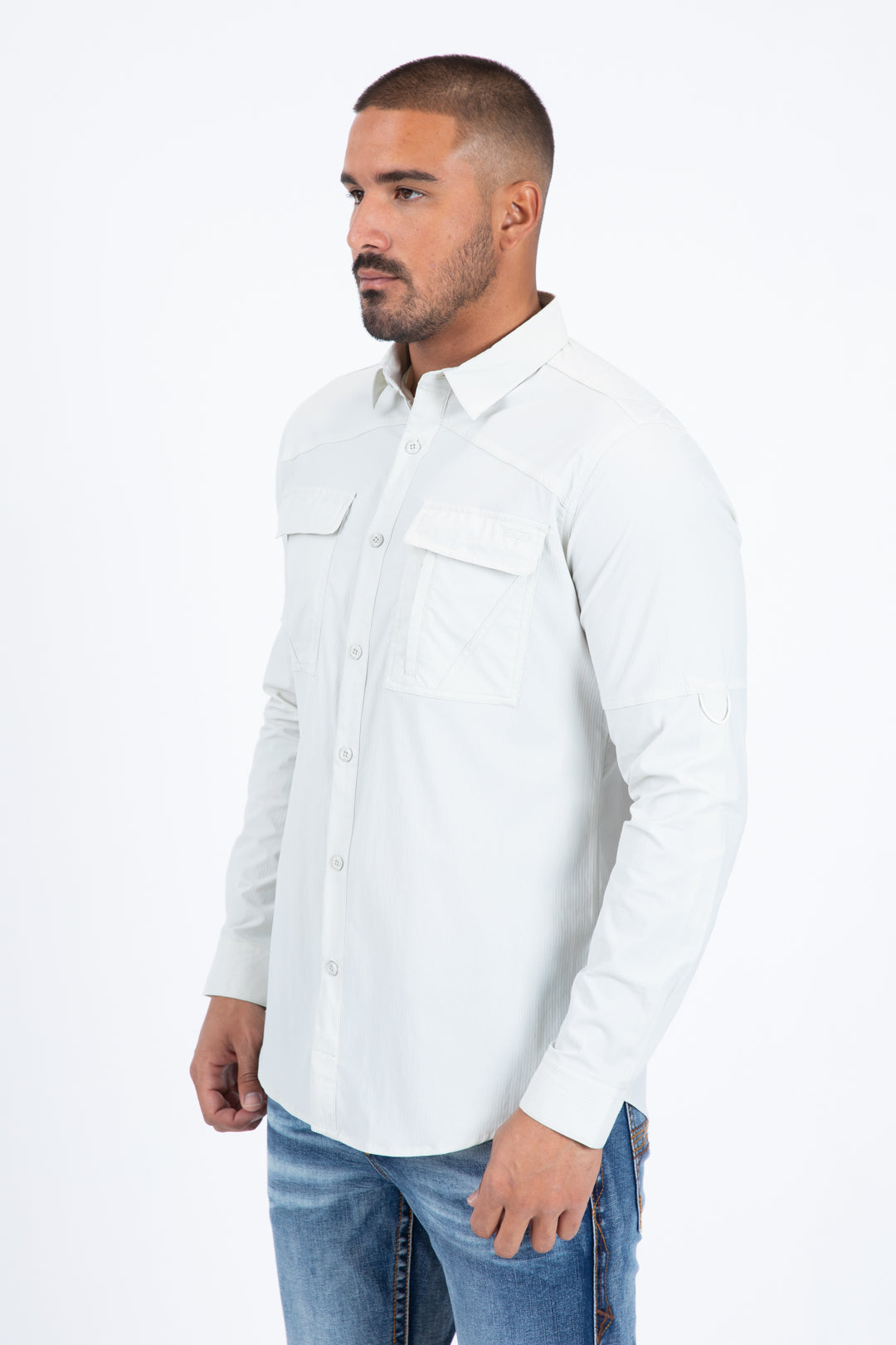 Off White Performance Fishing Long Sleeve Shirt Men