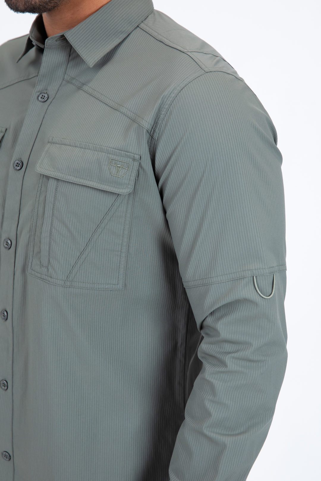 Olive Performance Fishing Long Sleeve Shirt Men