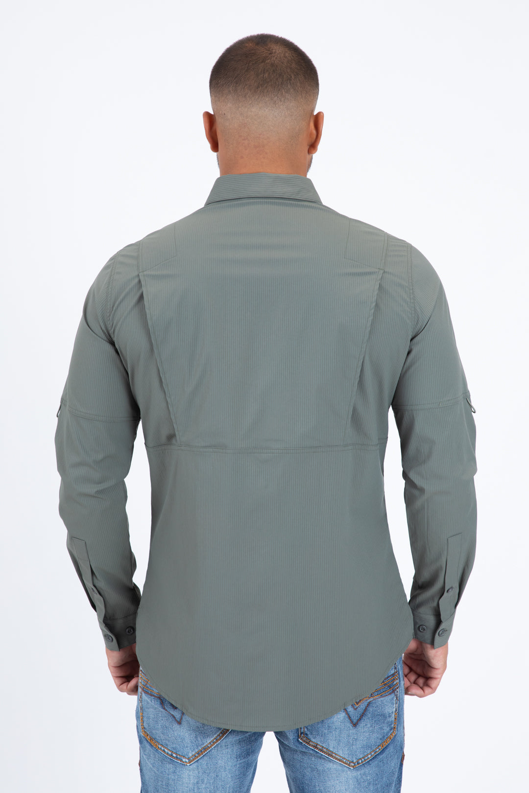 Olive Performance Fishing Long Sleeve Shirt Men