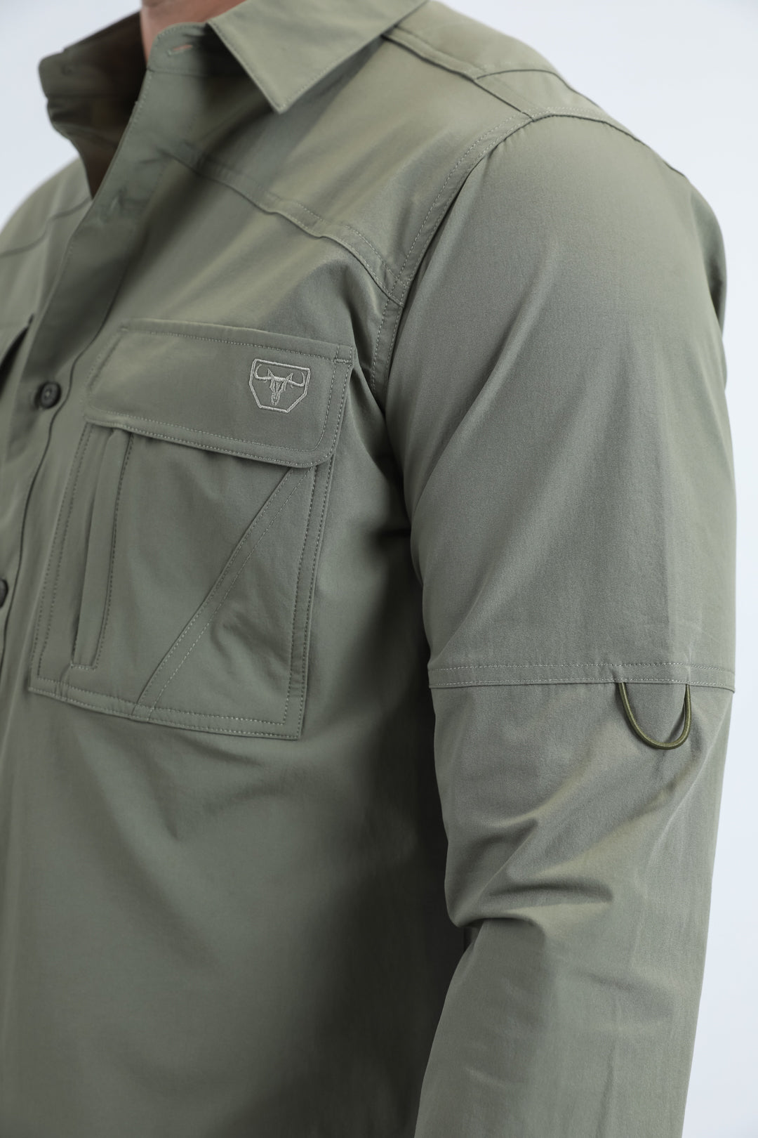 olive performance fishing long sleeve shirt platini