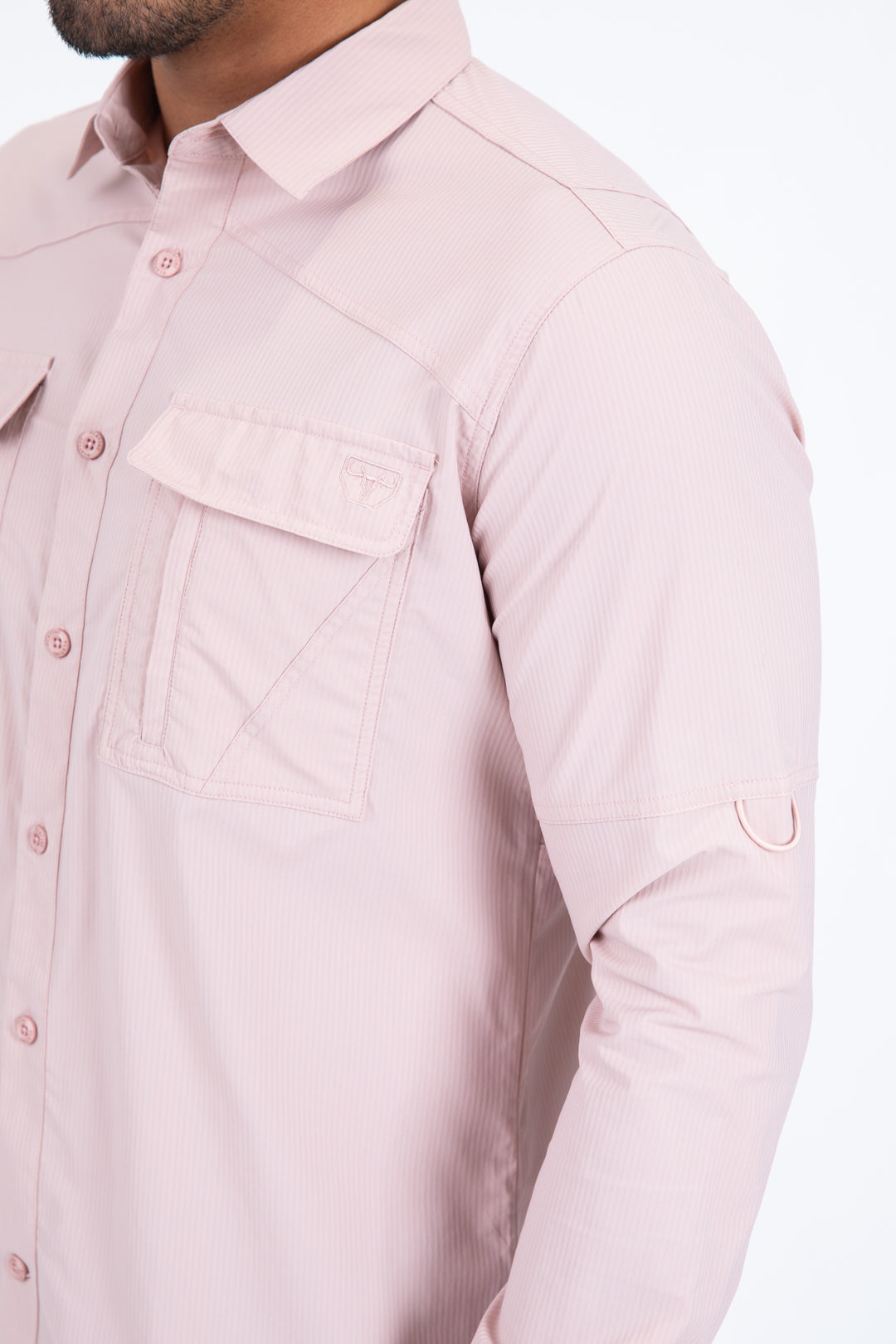 Pink Performance Fishing Long Sleeve Shirt Men