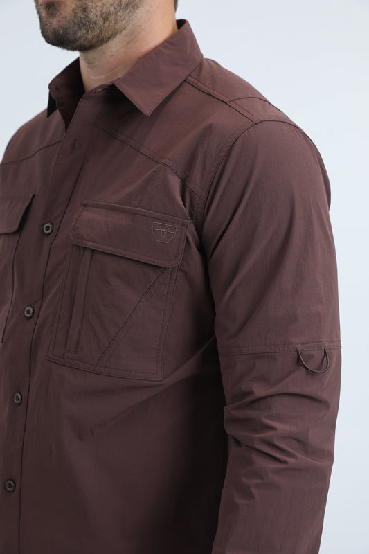 wine portage emblem fishing shirt men platini detail