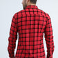 Men's Flocked Modern Fit Spandex Red Shirt