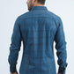 Men's Flocked Modern Fit Spandex Teal Shirt