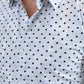 Men's Flocked Modern Fit Spandex White Shirt