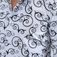 Men's Flocked Modern Fit Spandex White Shirt