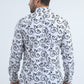 Men's Flocked Modern Fit Spandex White Shirt
