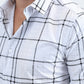 Men's Flocked Modern Fit Spandex White Shirt