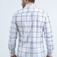 Men's Flocked Modern Fit Spandex White Shirt