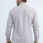 Men's Flocked Modern Fit Spandex White Shirt