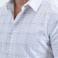 Men's Flocked Modern Fit Spandex White/Teal Shirt