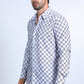 Men's Flocked Style Modern Fit Spandex White Shirt