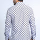 Men's Flocked Style Modern Fit Spandex White Shirt