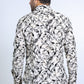 Men's Floral Flocked Modern Fit Spandex Beige Shirt