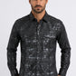 black foil western shirt men platini front