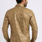 khaki foil western shirt men platini back