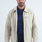 Mens Fur Lined Quilted Faux Suede Beige Coat