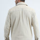 Mens Fur Lined Quilted Faux Suede Beige Coat